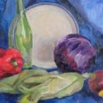 Still life with cabbage, oil, canvas, 24x18''