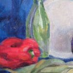 Still life with cabbage, oil, canvas, 24x18''