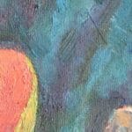 Still life with papaya on a plate, oil, canvas, 16x12''