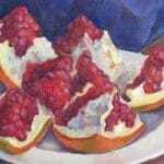 Still life with opened pomegranate, oil, canvas, 16x12''