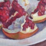 Still life with opened pomegranate, oil, canvas, 16x12''