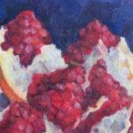 Still life with opened pomegranate, oil, canvas, 16x12''