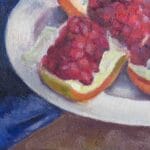 Still life with opened pomegranate, oil, canvas, 16x12''