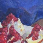 Still life with opened pomegranate, oil, canvas, 16x12''